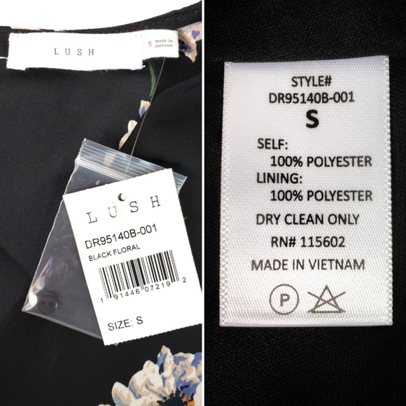 NEW Lush Nordstrom Elly Wrap Dress Black Floral - Picture 8 of 8